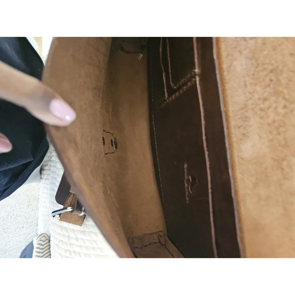 Crash Leather Chocolate Brown Saddleback Bag With Silver Hardwear‎